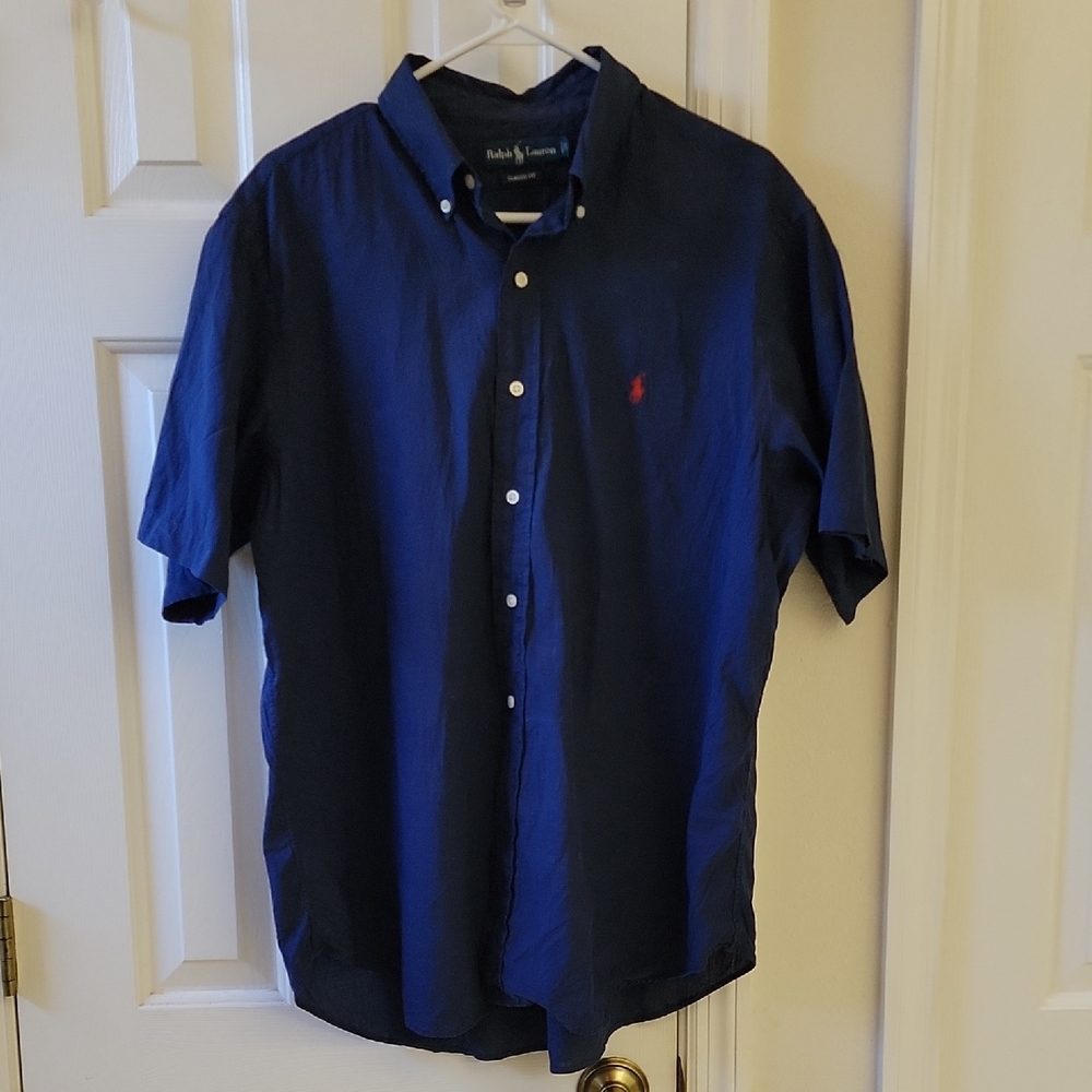 Raplh Lauren Linen/ Cotton Button Down Short Sleeve